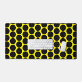 Solid Black Dotted Stylish Bright Yellow Bureaumat (Keyboard & Muis)