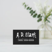 Solid Black Edgy Visitekaartjes (Staand voorkant)