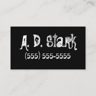 Solid Black Edgy Visitekaartjes