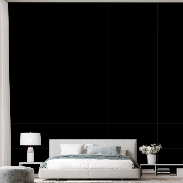 Solid Black Eenvoudig Elegant Behang (Slaapkamer)
