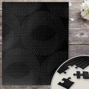 Solid Black en grijze geometrische Domino-illusie Legpuzzel