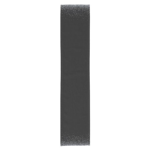 Solid Black en Silver Glitter | Tafelteller Korte Tafelloper (Voorkant)