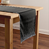 Solid Black en Silver Glitter | Tafelteller Korte Tafelloper (Voorbeeld)