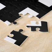 Solid Black en White Squares moeilijk Legpuzzel (Zijkant)