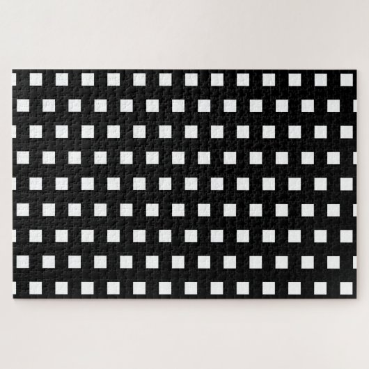 Solid Black en White Squares moeilijk Legpuzzel (Horizontaal)