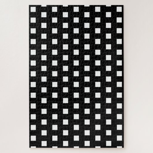 Solid Black en White Squares moeilijk Legpuzzel (Verticaal)