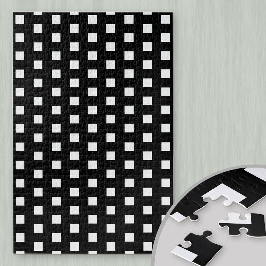 Solid Black en White Squares moeilijk Legpuzzel