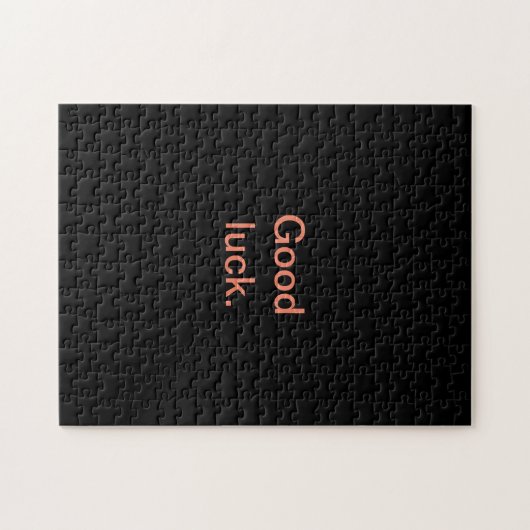 Solid Black Good Luck of Your WordEvil Fun Hard Legpuzzel (Horizontaal)