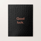 Solid Black Good Luck of Your WordEvil Fun Hard Legpuzzel (Verticaal)