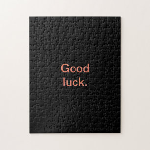 Solid Black Good Luck of Your WordEvil Fun Hard Legpuzzel