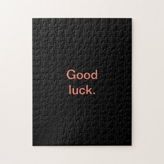 Solid Black Good Luck of Your WordEvil Fun Hard Legpuzzel (Verticaal)