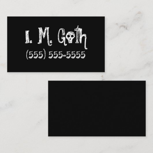 Solid Black Gothic Visitekaartjes (Voorkant / Achterkant)