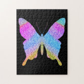 Solid Black kleurig glitter Butterfly Fun Cute Legpuzzel (Verticaal)