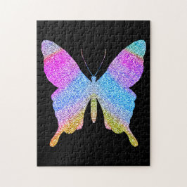Solid Black kleurig glitter Butterfly Fun Cute Legpuzzel