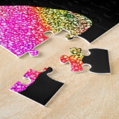 Solid Black kleurig glitter Butterfly Fun Cute Legpuzzel (Zijkant)