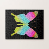 Solid Black kleurig glitter Butterfly Fun Cute Legpuzzel (Horizontaal)