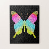 Solid Black kleurig glitter Butterfly Fun Cute Legpuzzel (Verticaal)