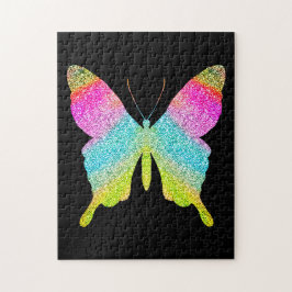 Solid Black kleurig glitter Butterfly Fun Cute Legpuzzel