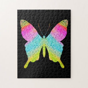 Solid Black kleurig glitter Butterfly Fun Cute Legpuzzel