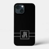 Solid Black met driestuksvoorbeeld Case-Mate iPhone Case (Achterkant)