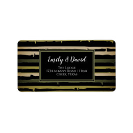 Solid Black met groene bamboe strepen Etiket