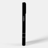 Solid Black met monogram Case-Mate iPhone Case (Achterkant / Rechts)