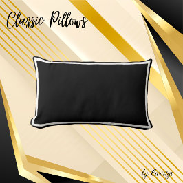 Solid Black met wit sierstrip Sierkussen Kussen