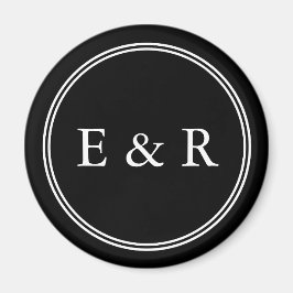 Solid Black met witte bruiloft Detail Magneet