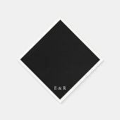 Solid Black met witte bruiloft Detail Servetten (Hoek)