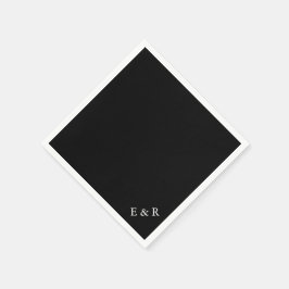 Solid Black met witte bruiloft Detail Servetten