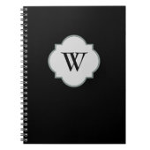 Solid Black Monogram sjabloon Notitieboek (Voorkant)
