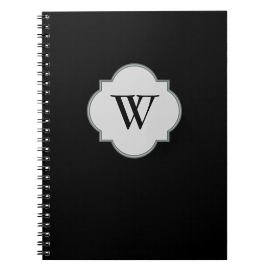 Solid Black Monogram sjabloon Notitieboek (Voorkant)