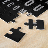 Solid Black Motivatie Buddha Quote Quote Legpuzzel (Zijkant)