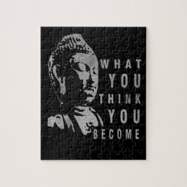 Solid Black Motivatie Buddha Quote Quote Legpuzzel
