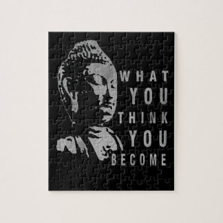 Solid Black Motivatie Buddha Quote Quote Legpuzzel