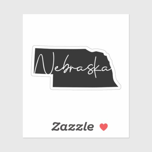 Solid Black Nebraska State Sticker (Vel)