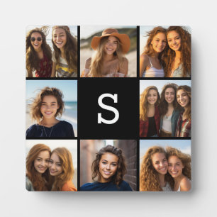 Solid Black Photo Collage - Aangepast monogram Fotoplaat