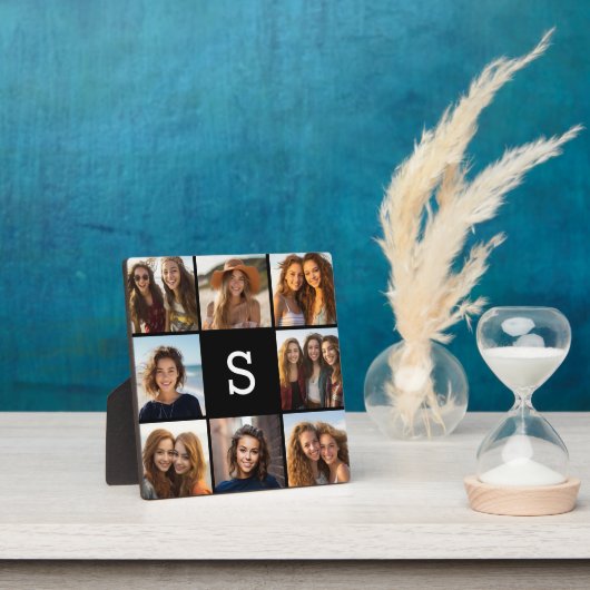 Solid Black Photo Collage - Aangepast monogram Fotoplaat (Insitu)