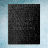 Solid Black Puzzle met u kan dit doen (naam) Legpuzzel