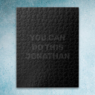 Solid Black Puzzle met u kan dit doen (naam) Legpuzzel