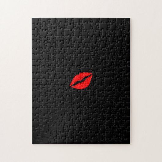 Solid Black Red Lips lipstick, moeilijk, hard Legpuzzel (Verticaal)
