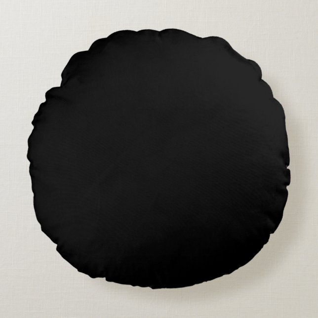 Solid Black Round Accent-Sierkussen Rond Kussen (Voorkant)