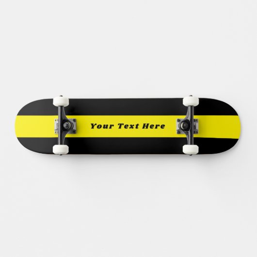 Solid Black Skateboard with Your Custom Message (Horizontaal)