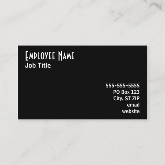 Solid Black Visitekaartje (Achterkant)