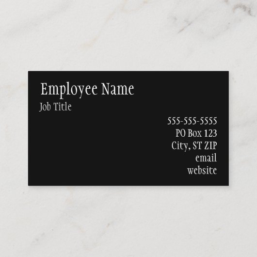 Solid Black Visitekaartje (Achterkant)