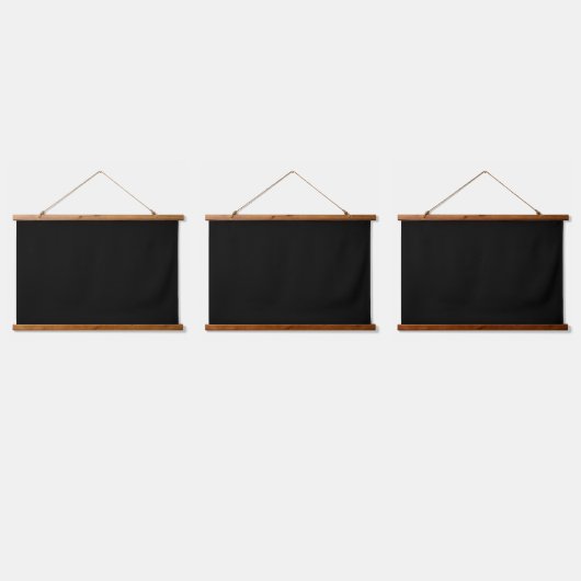 Solid Black WFH achtergrondscherm achtergrond drie Hangend Wandkleed (Driedubbel)