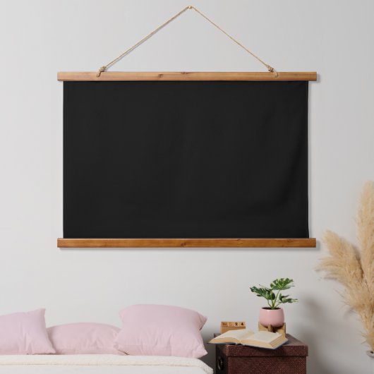 Solid Black WFH achtergrondscherm Hangend Wandkleed (Slaapkamer)