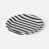Solid Black & White Stripes Party Bord voor papier (Gekanteld)
