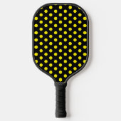 Solid Black with Bright Yellow Dot Style Pickleball Paddle (Voorkant)