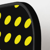 Solid Black with Bright Yellow Dot Style Pickleball Paddle (Links Detail)